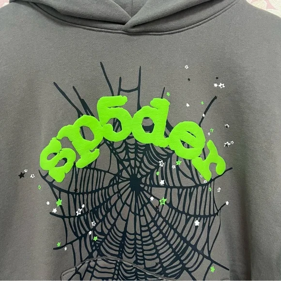 Sp5der Cotton BritishSpiderweb Print Sweatshirt